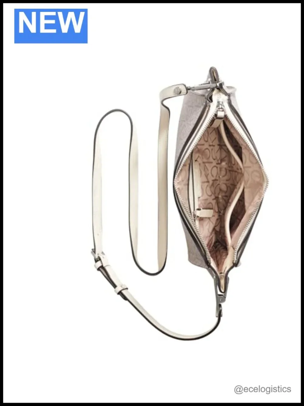 Vegan Leather Top Zip Crossbody Bag with Adjustable Strap